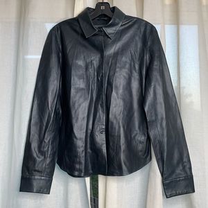 Banana Republic 100% Leather Shirt Jacket